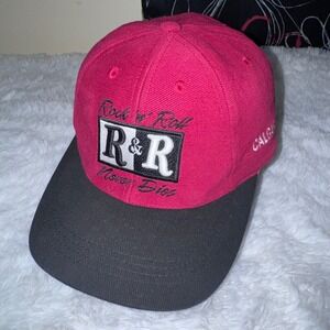 Hard Rock Cafe‎ Hat Mens OSFM Red Black Excellent Rock n Roll Never Dies Calgary